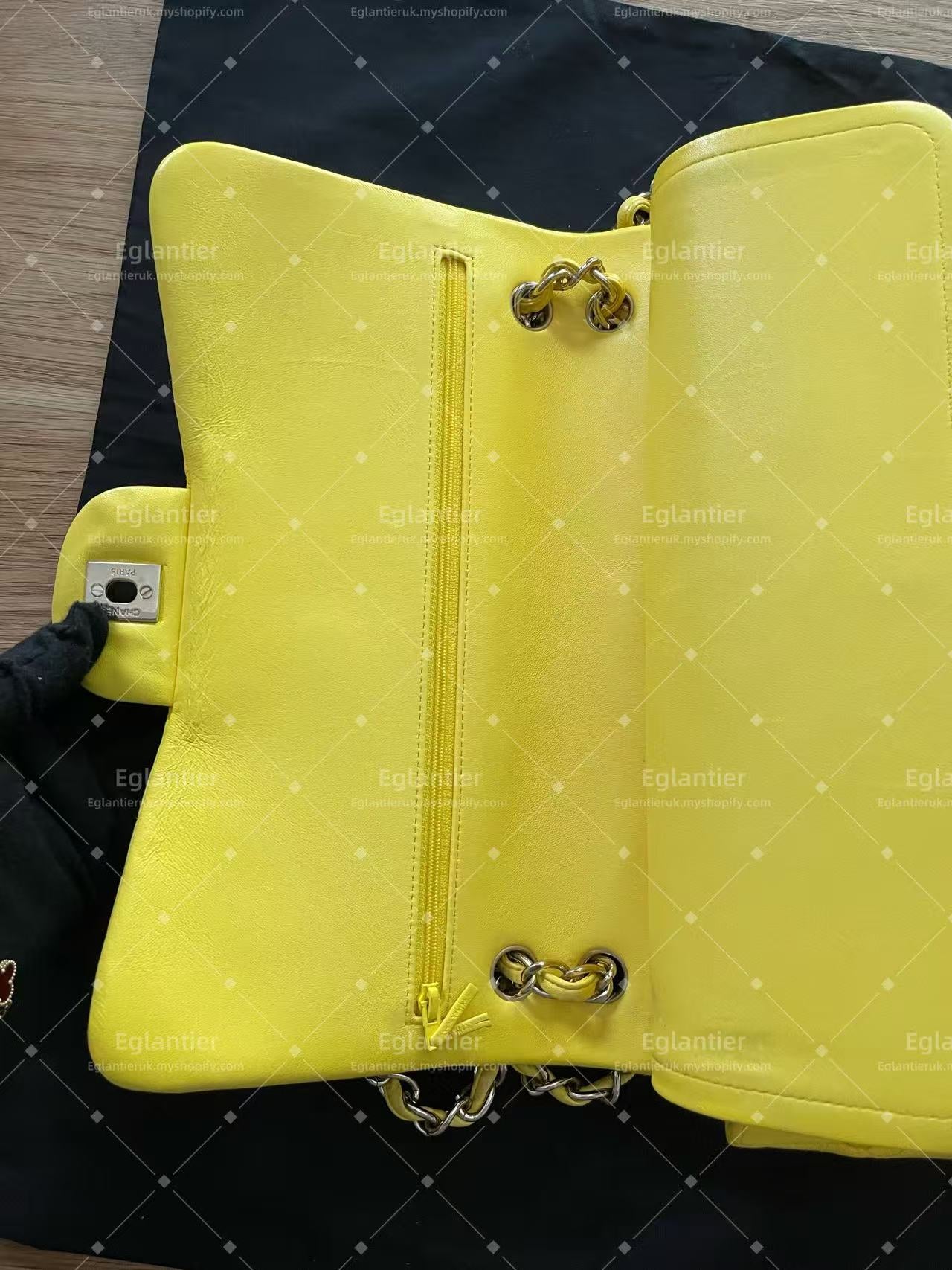 Chanel Timeless Classic double flap jumbo lambskin gold harware yellow