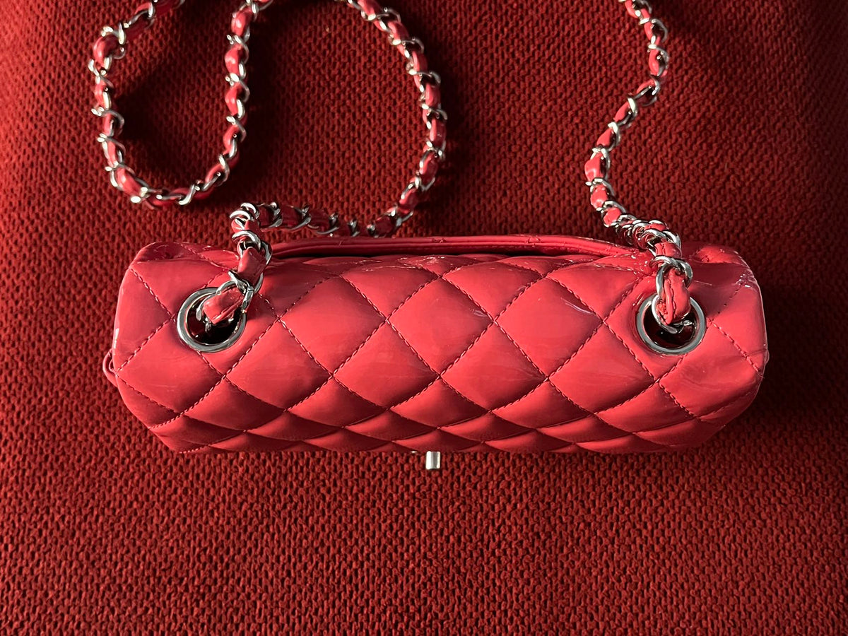 Chanel Timeless Classic flap mini rectangle patent pink