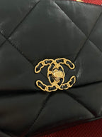 Chanel 19 Flap Bag Small Black Lambskin Mixed Gold&Silver Hardware