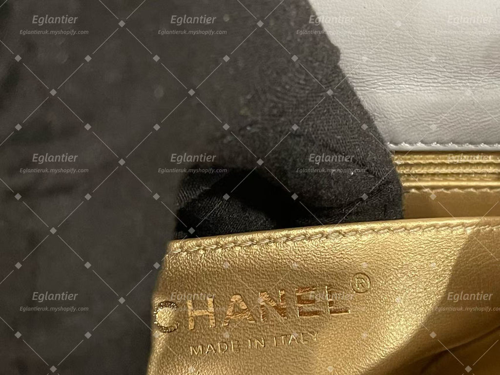 Chanel Timeless flap mini square with pearl lambskin grey GHW
