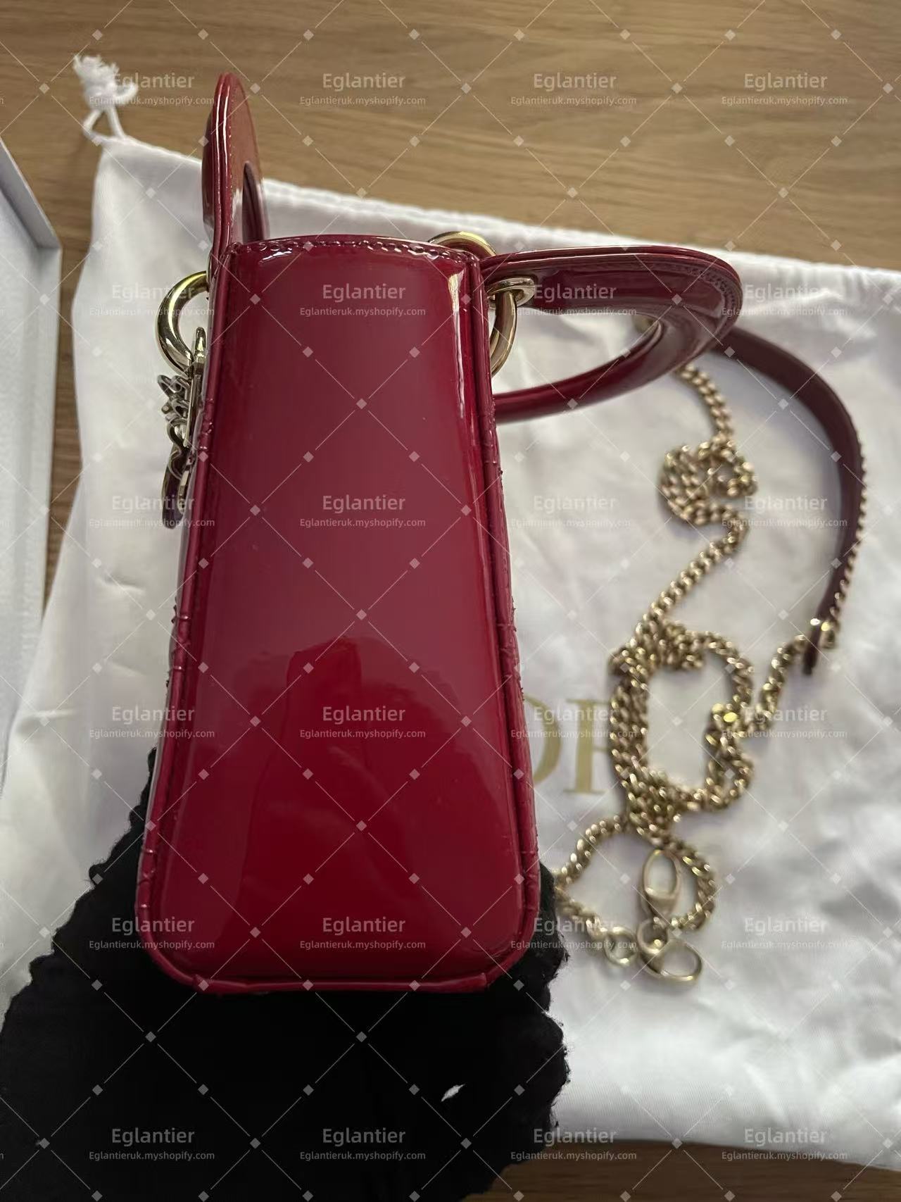 Lady dior mini red bag-pre-owned bag