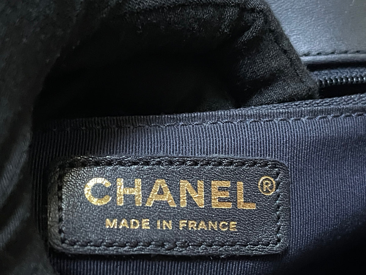 chanel leboy large black lambskin gold hardware