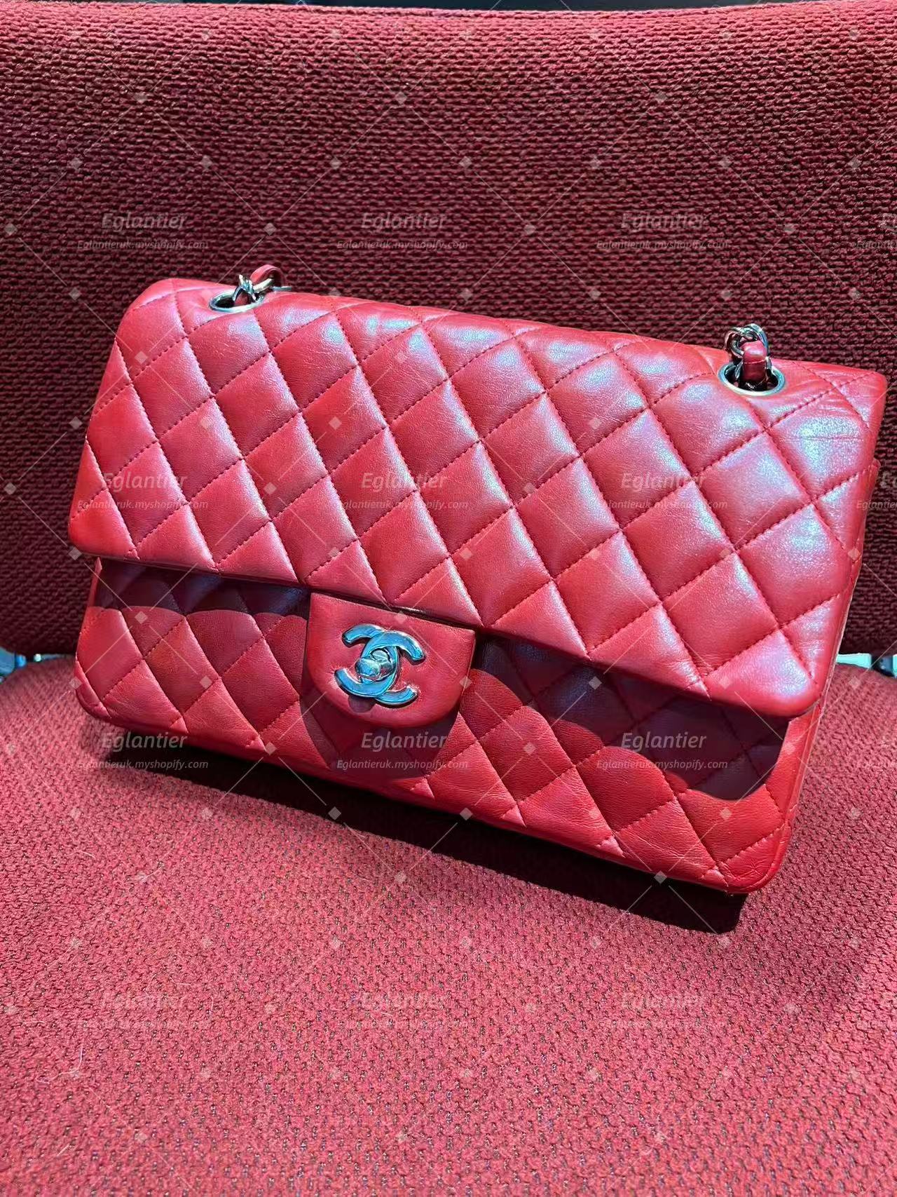 Chanel Timeless Classic double flap red lambskin medium