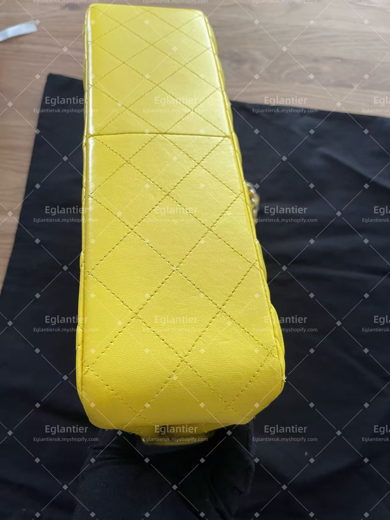Chanel Timeless Classic double flap jumbo lambskin gold harware yellow