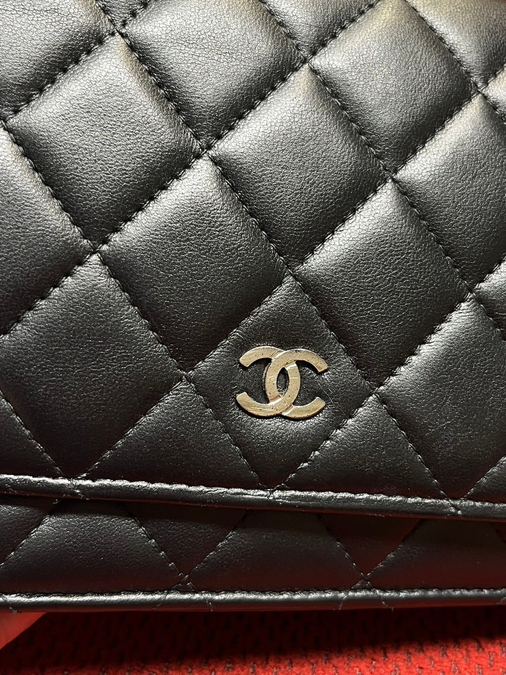 Chanel Timeless Wallet On Chain WOC lambskin silver hardware