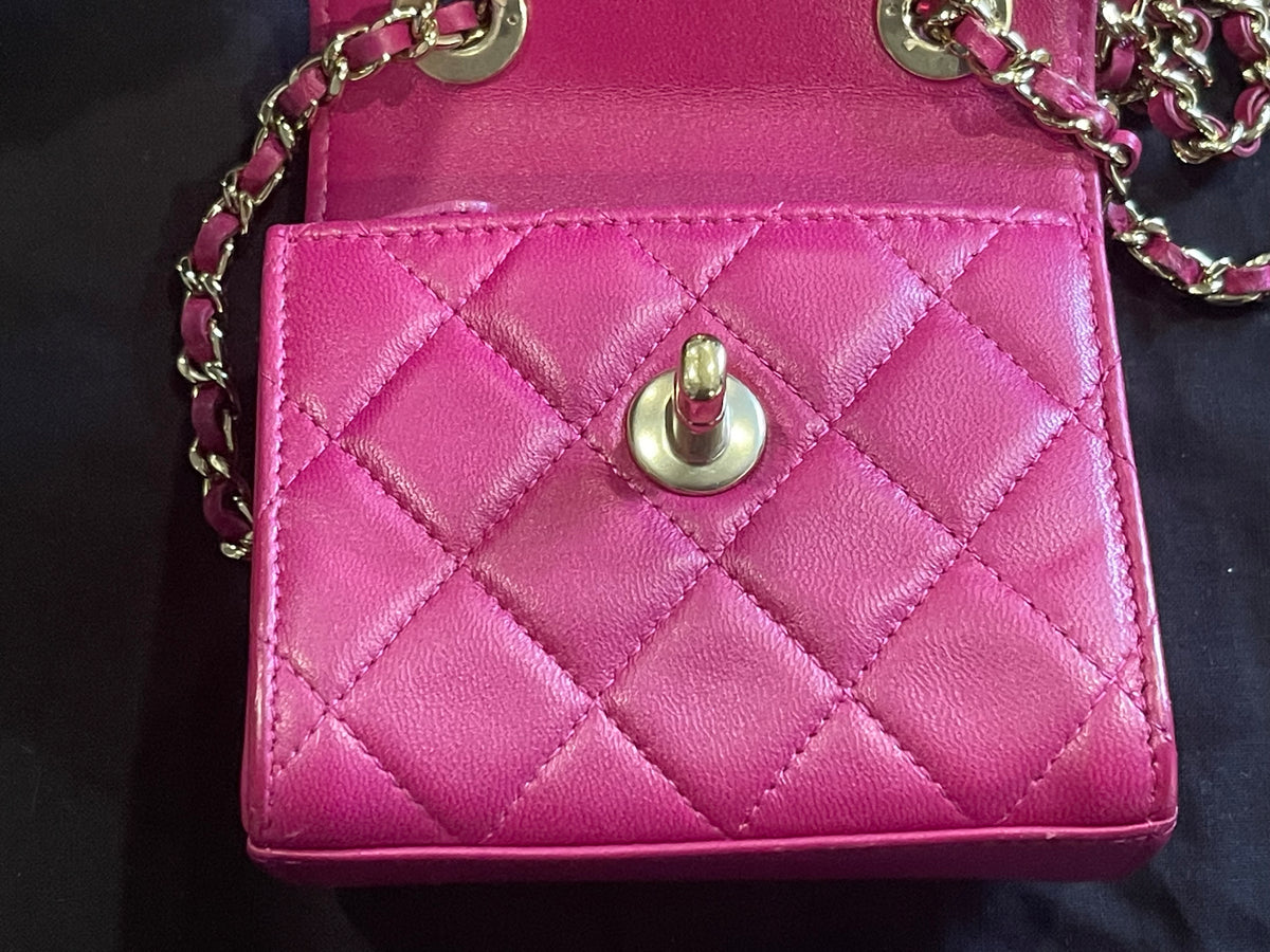 chanel small bag gold hardware pink