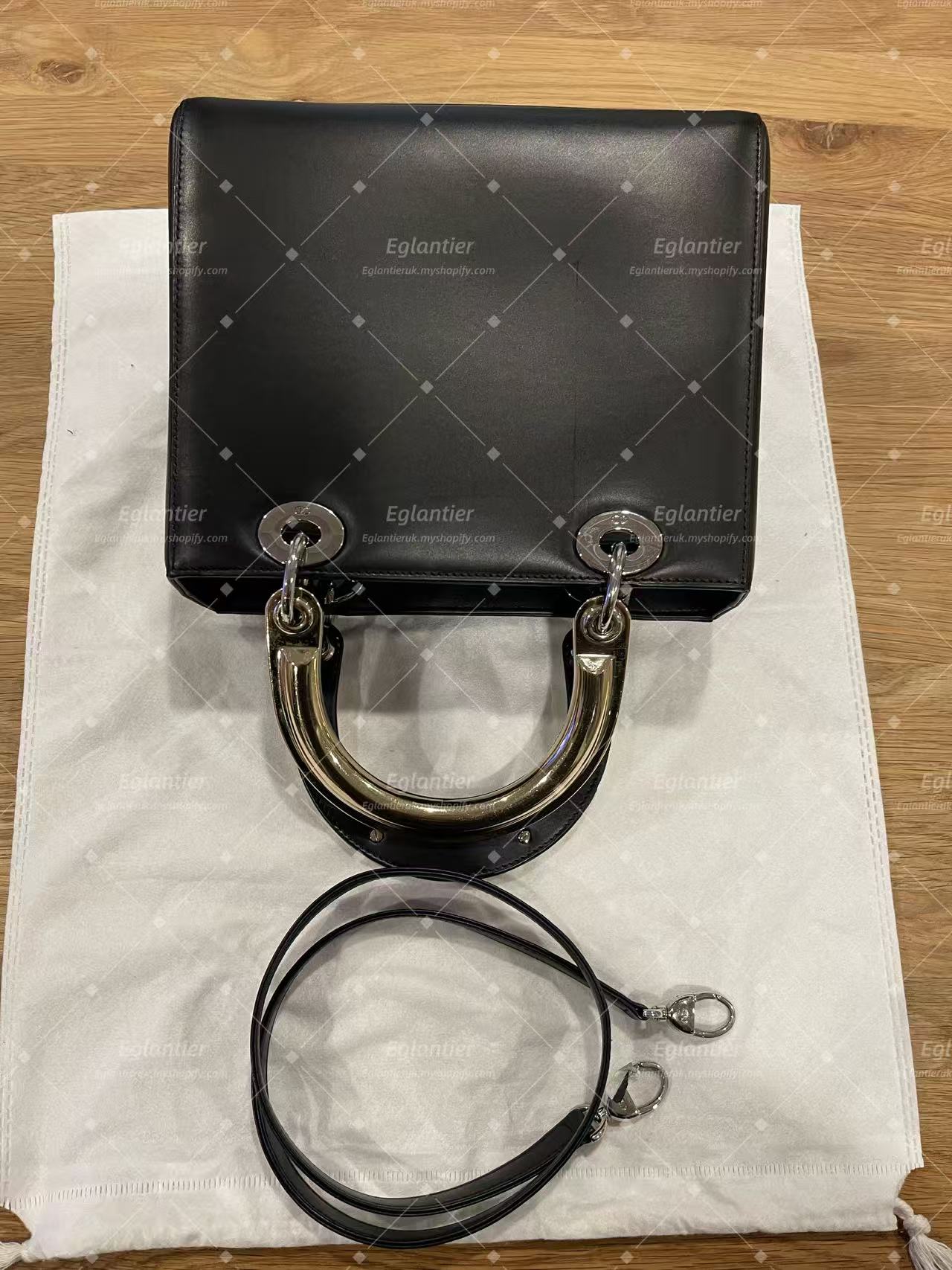 lady dior medium calfskin black