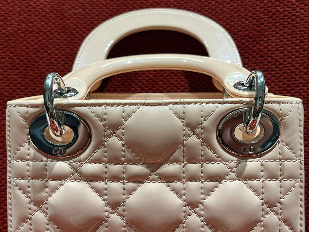 Lady dior mini pink patent leather