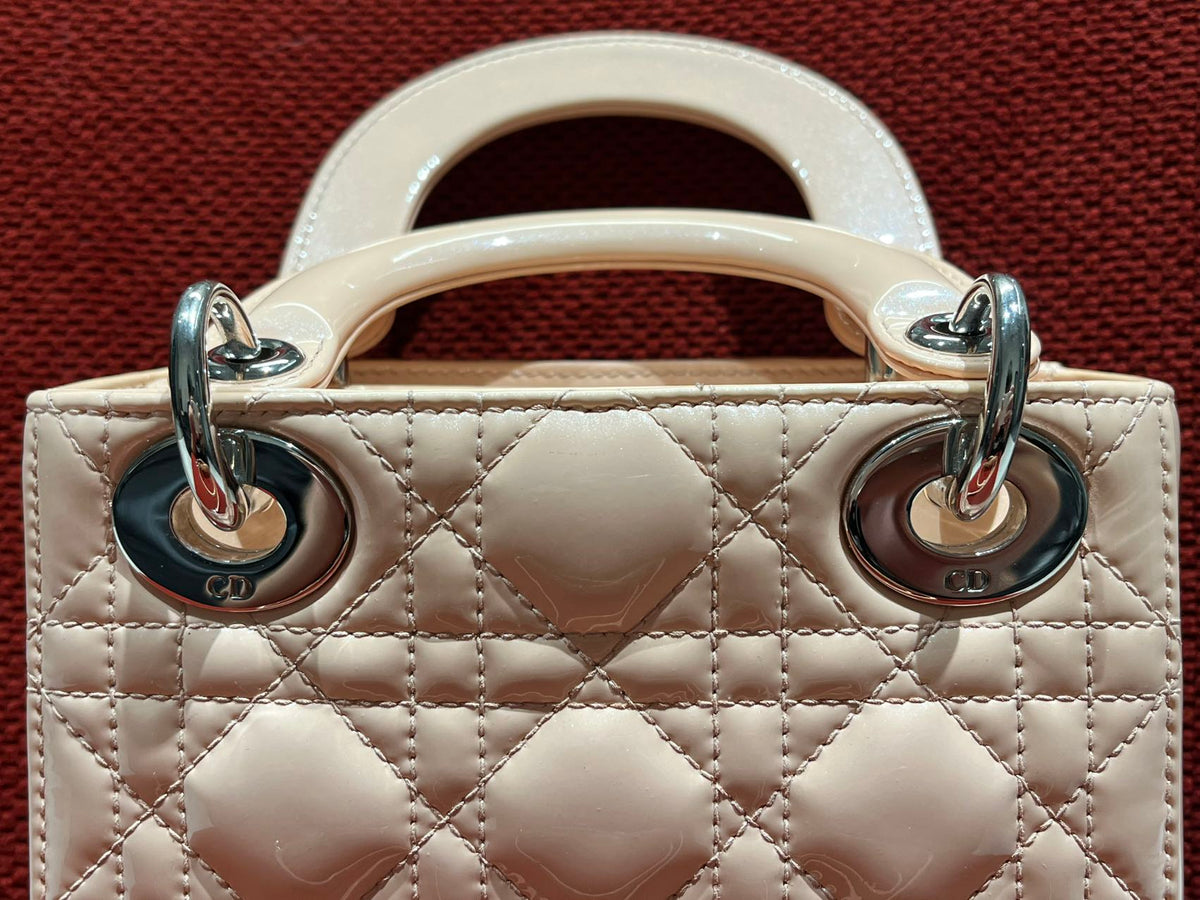 Lady dior mini pink patent leather