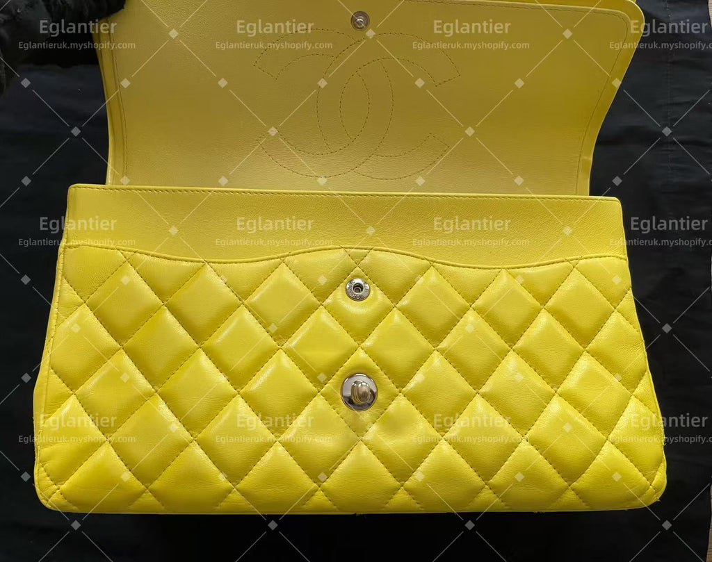 Chanel Timeless Classic double flap jumbo lambskin gold harware yellow
