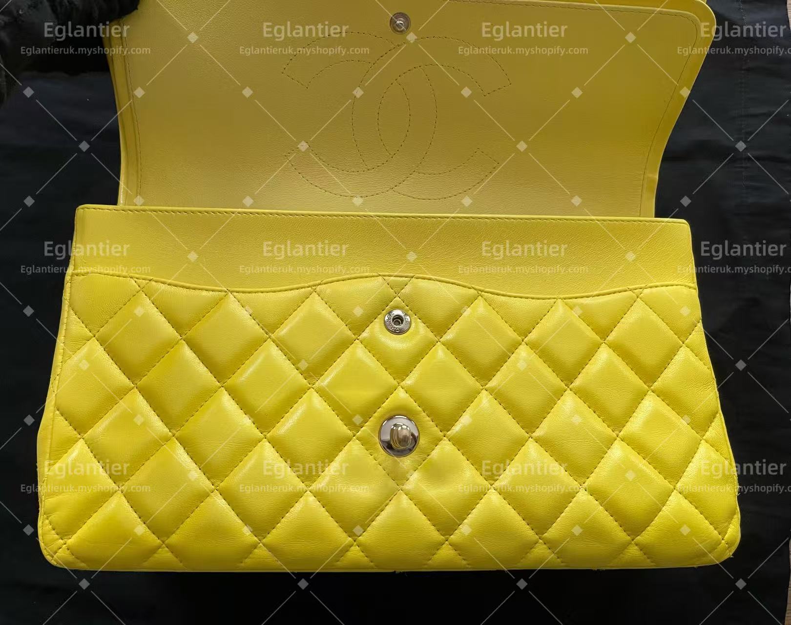 Chanel Timeless Classic double flap jumbo lambskin gold harware yellow