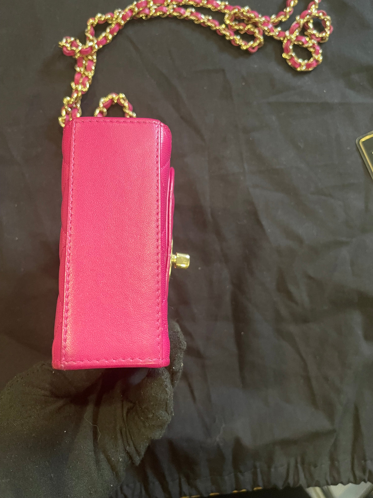 chanel small bag gold hardware pink