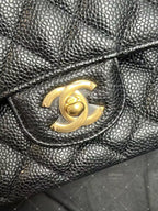 Chanel Timeless Classic Double Flap | Medium | Black Caviar | Gold Hardware | Pre-Owned| ID CARD