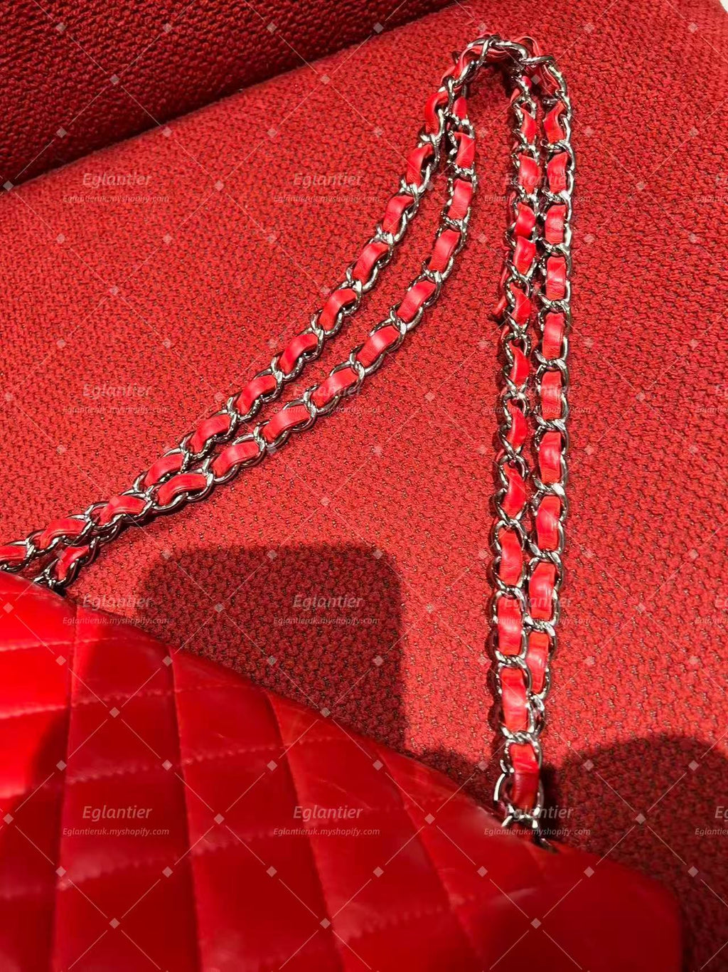 Chanel Timeless Classic double flap red lambskin medium