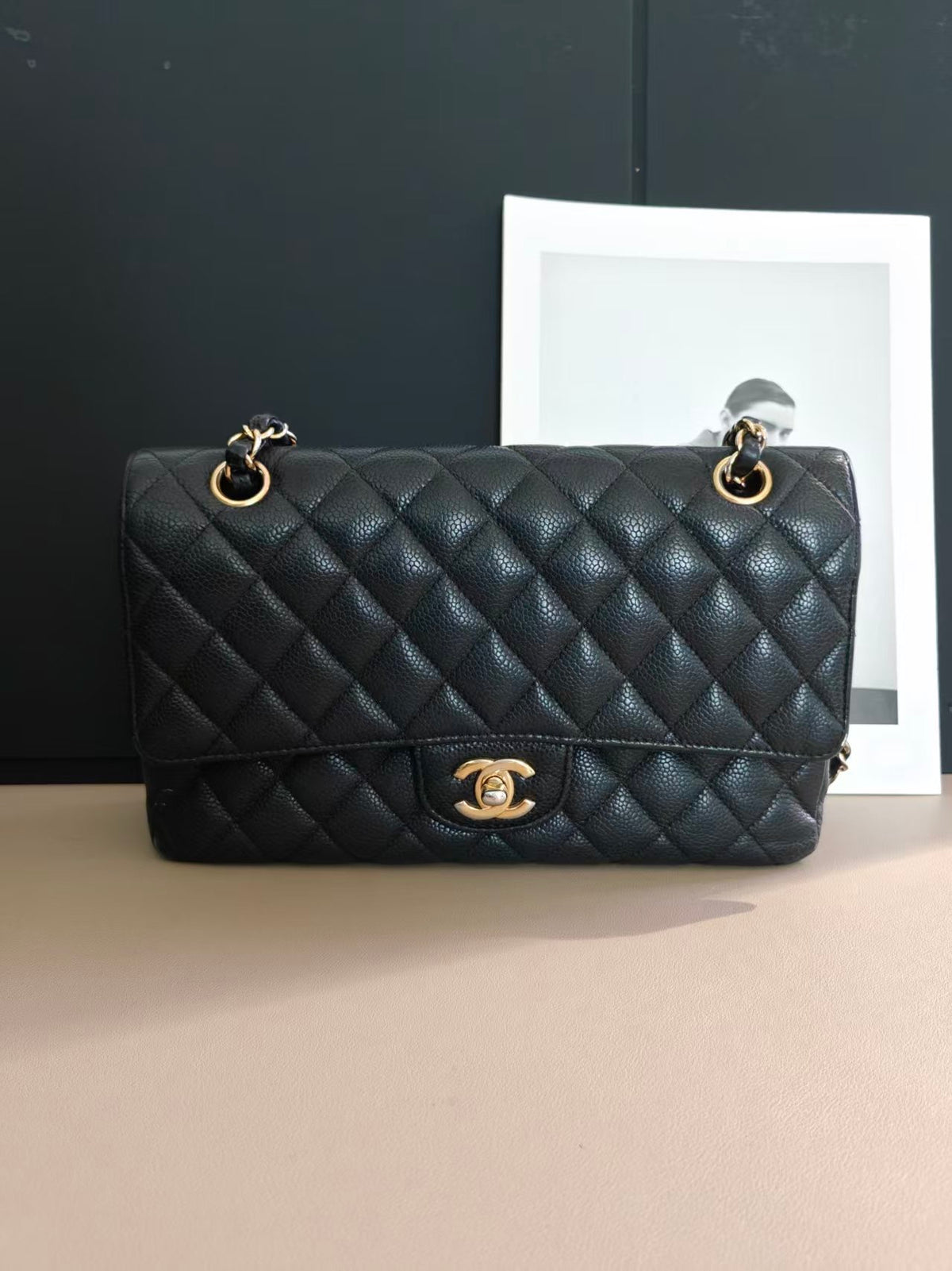 Chanel Timeless Classic Double Flap | Medium | Black Caviar | Gold Hardware | Pre-Owned |