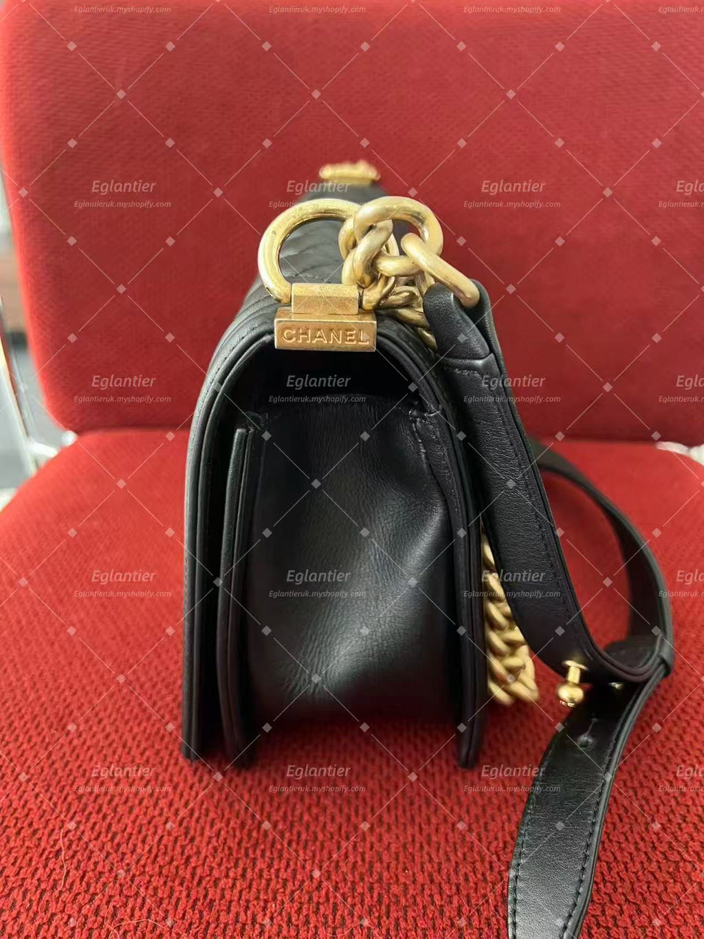 Chanel Leboy flap bag black lambskin medium gold hardware