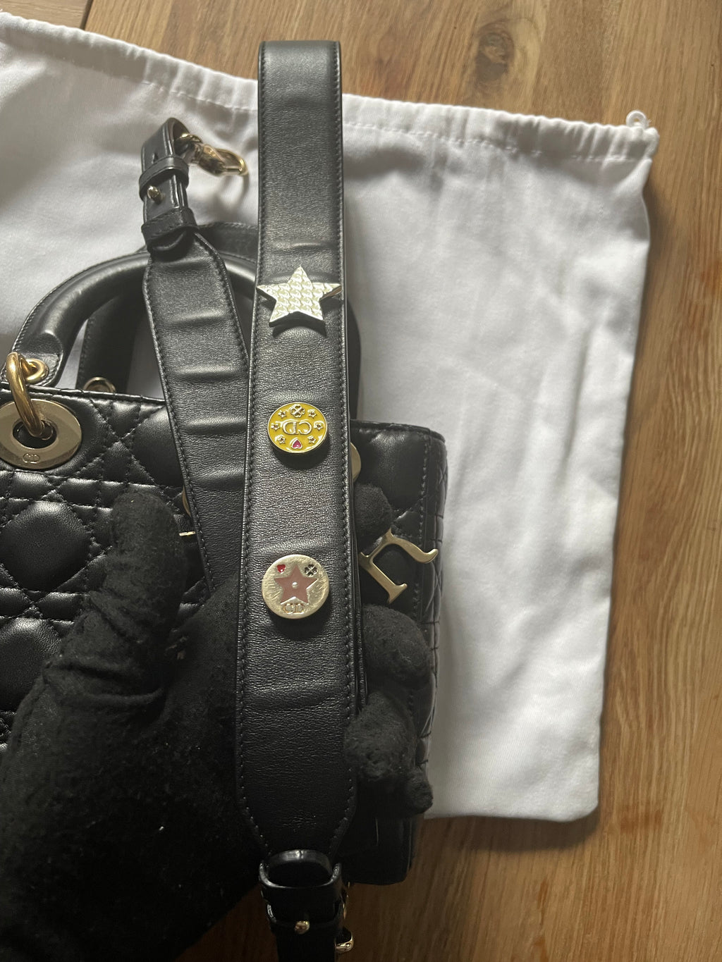 lady dior small black lambskin silver hardware