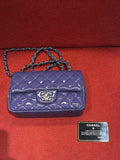 Chanel Timeless Classic flap mini rectangle patent purple