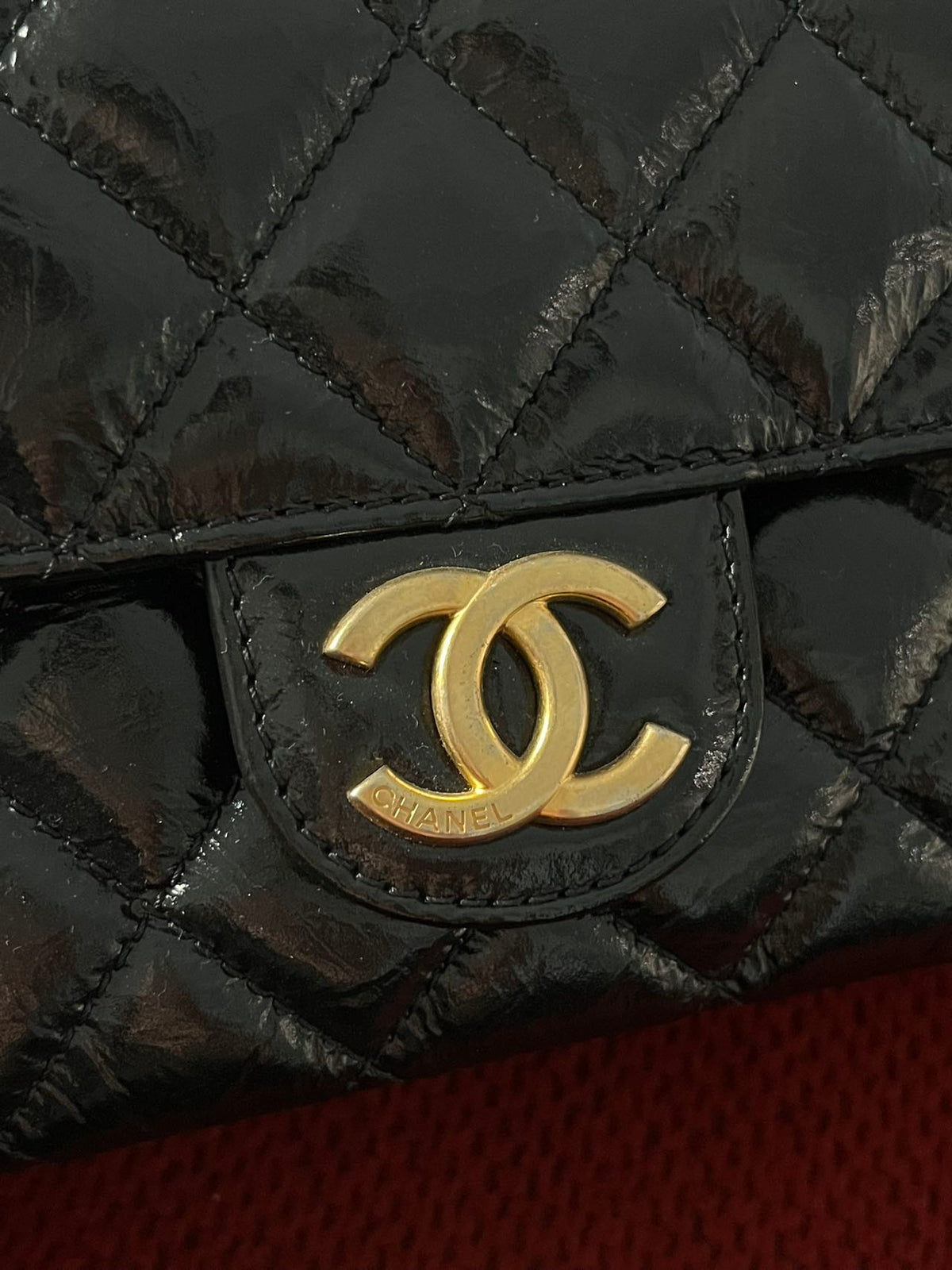 Chanel small hobo bag black crinkled calfskin gold hardware