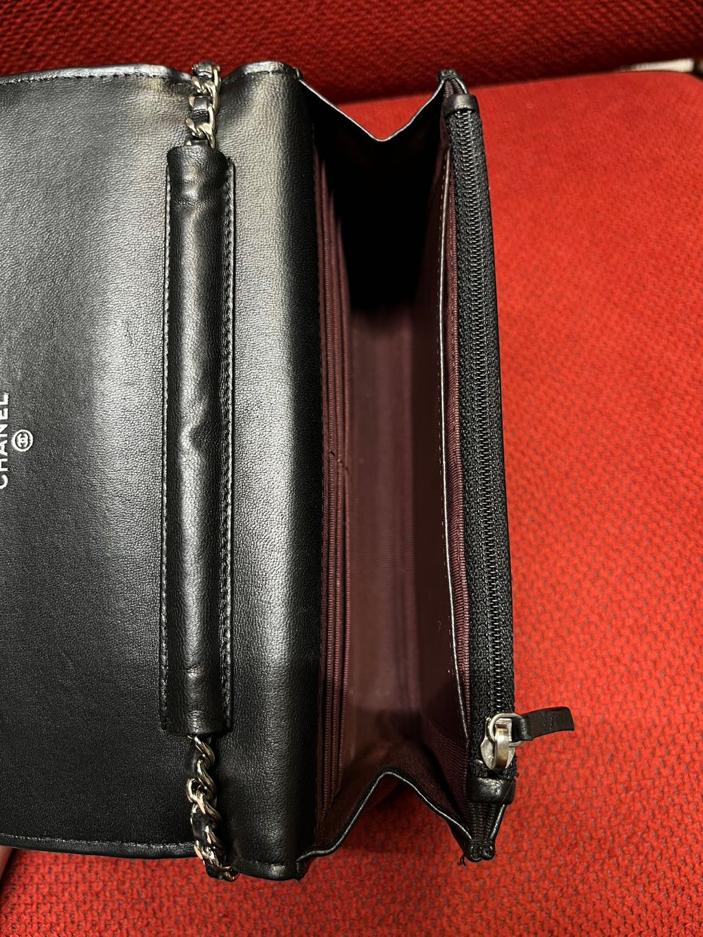 Chanel Timeless Wallet On Chain WOC lambskin silver hardware