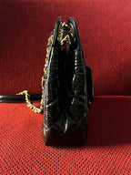 Chanel small hobo bag black crinkled calfskin gold hardware