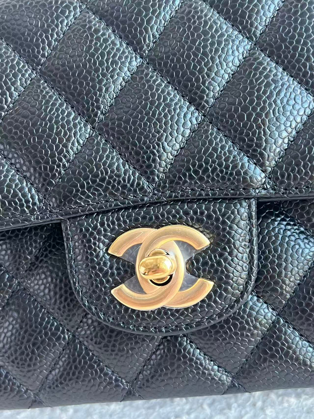 Chanel Timeless Classic Double Flap | Medium | Black Caviar | Gold Hardware | Microchip | Pre-Owned