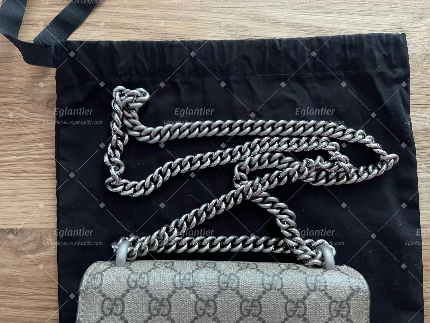 Gucci Dionysus GG Shoulder Bag Small Beige/Ebony Canvas