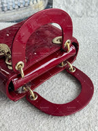Lady dior mini red patent leather