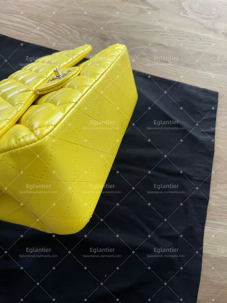 Chanel Timeless Classic double flap jumbo lambskin gold harware yellow
