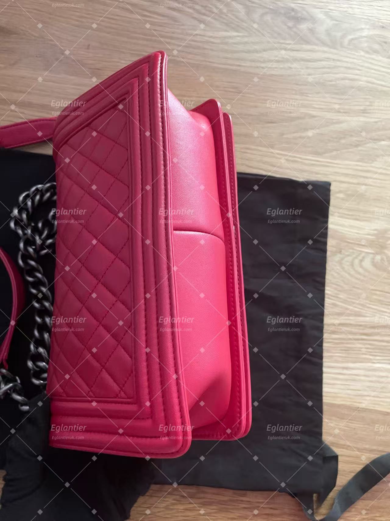 Chanel leboy flap bag medium pink lambskin silver hardware