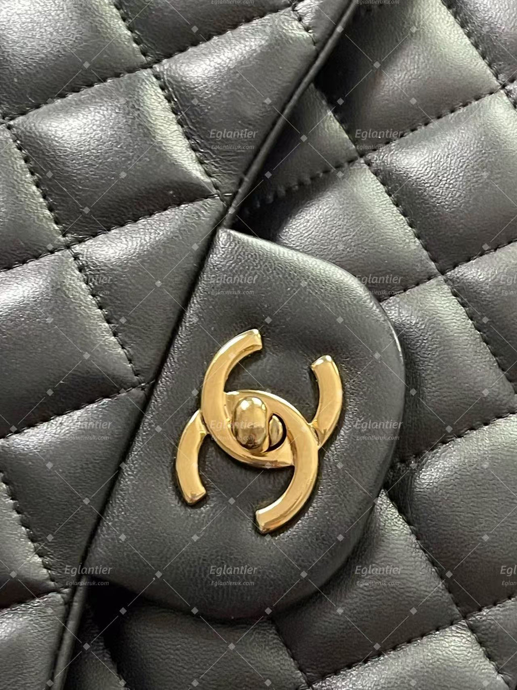Chanel Timeless Classic double flap bag black jumbo gold hardware lambskin