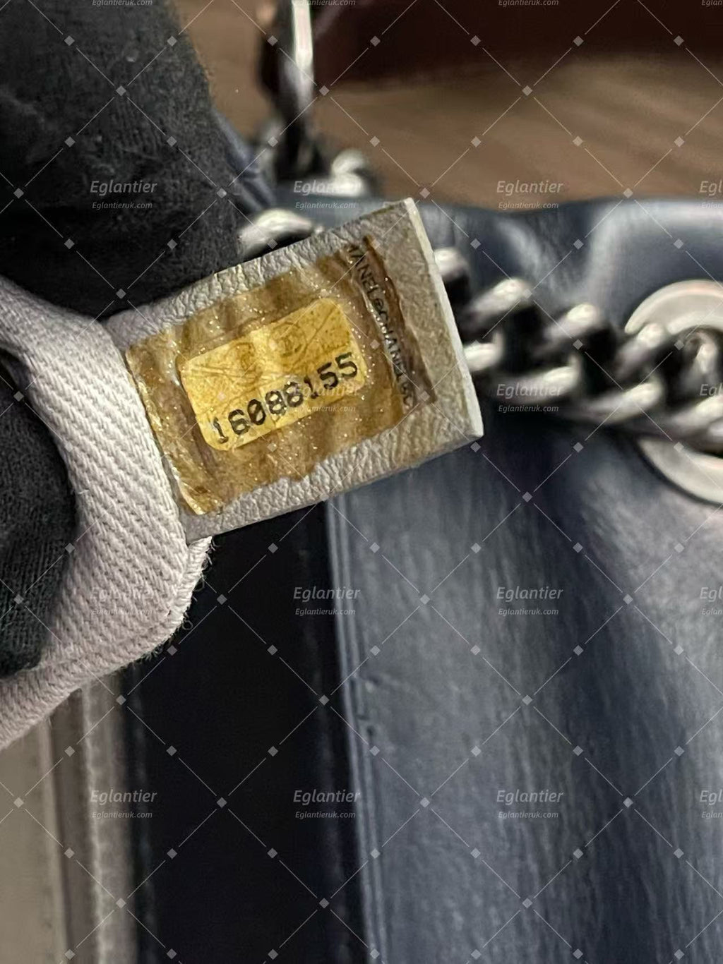 chanel navy/grey single flap bag calfskin silver hardware