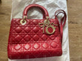lady dior medium red lambskin