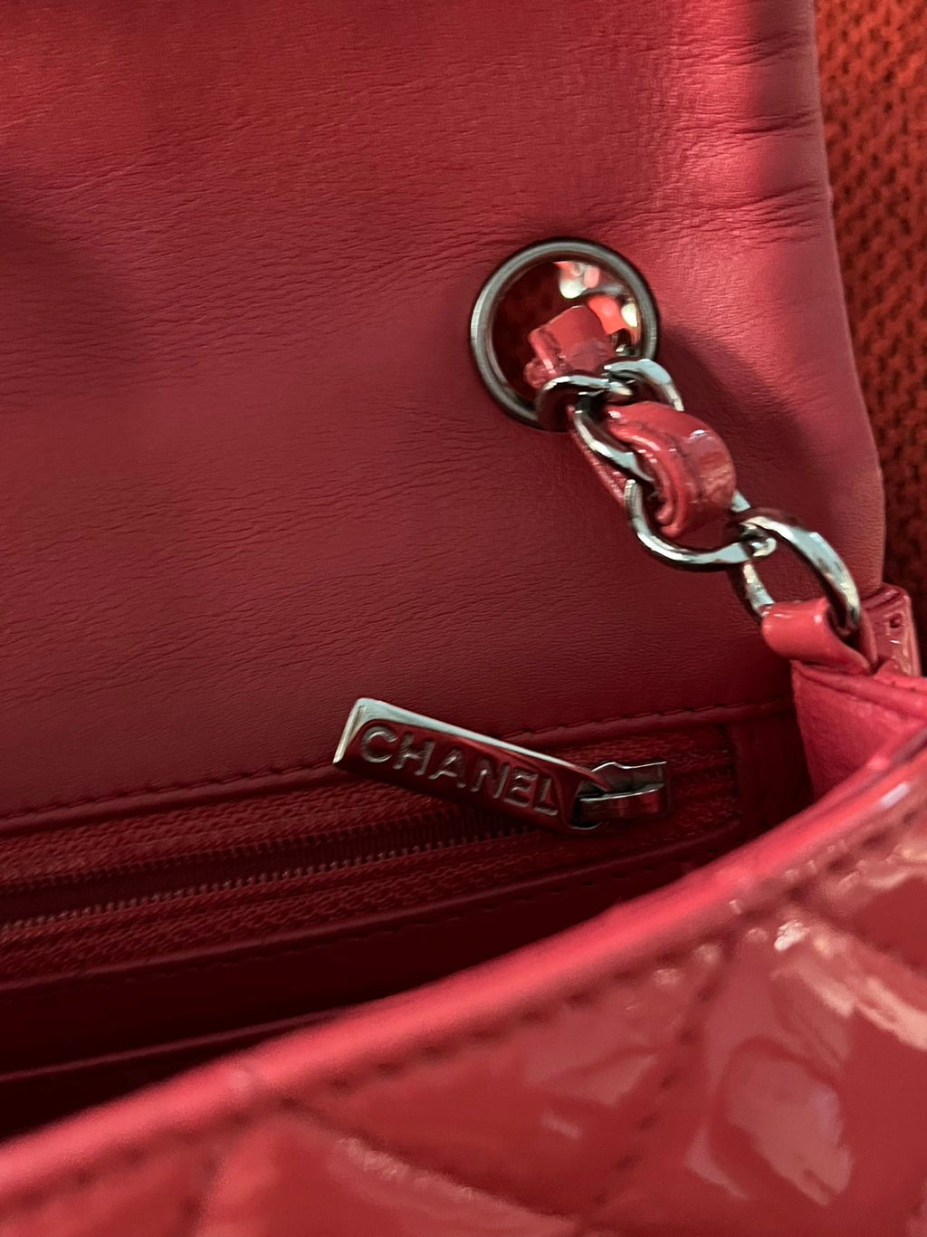 Chanel Timeless Classic flap mini rectangle patent pink
