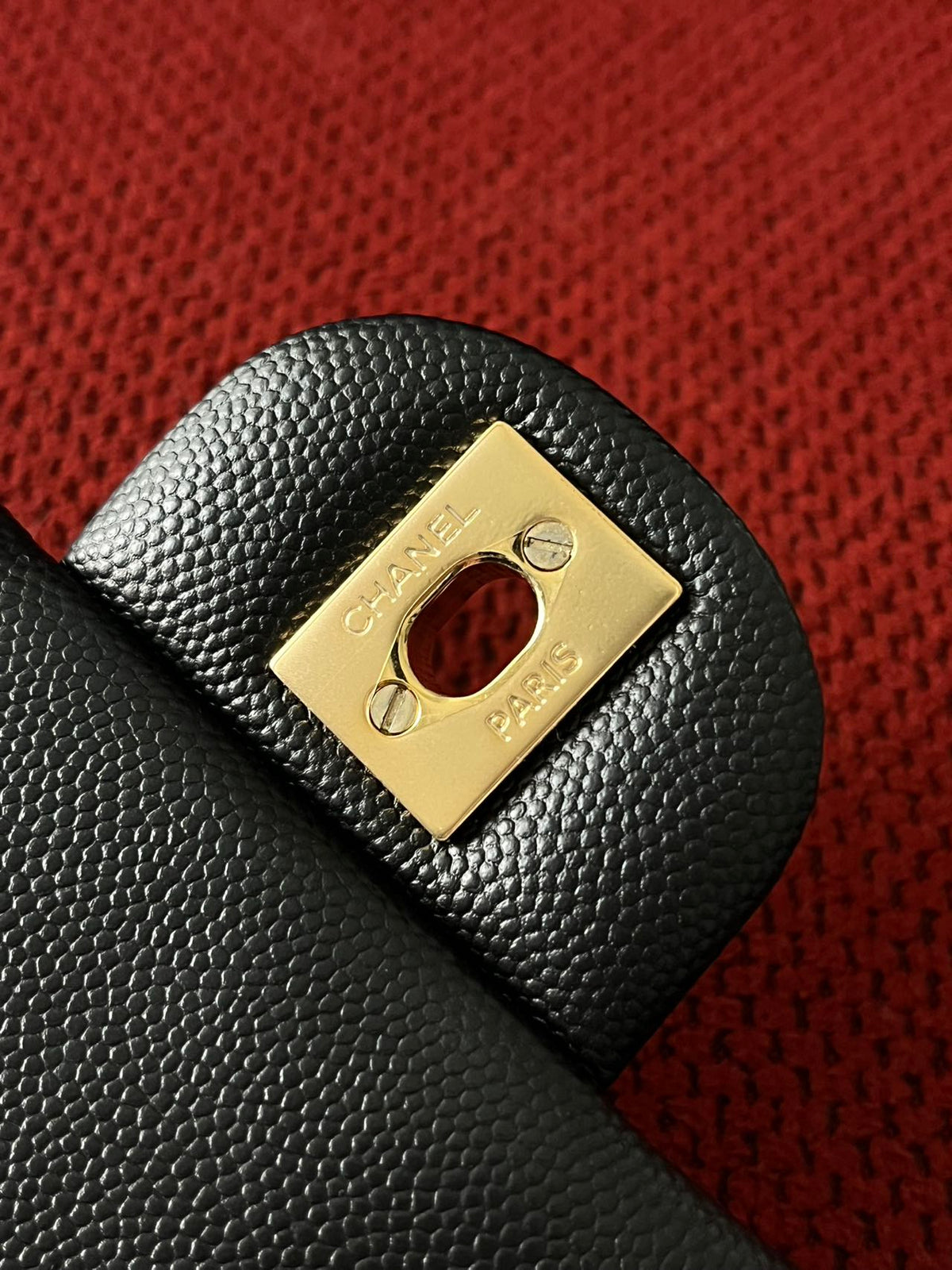 Chanel mini square flap bag caviar leather