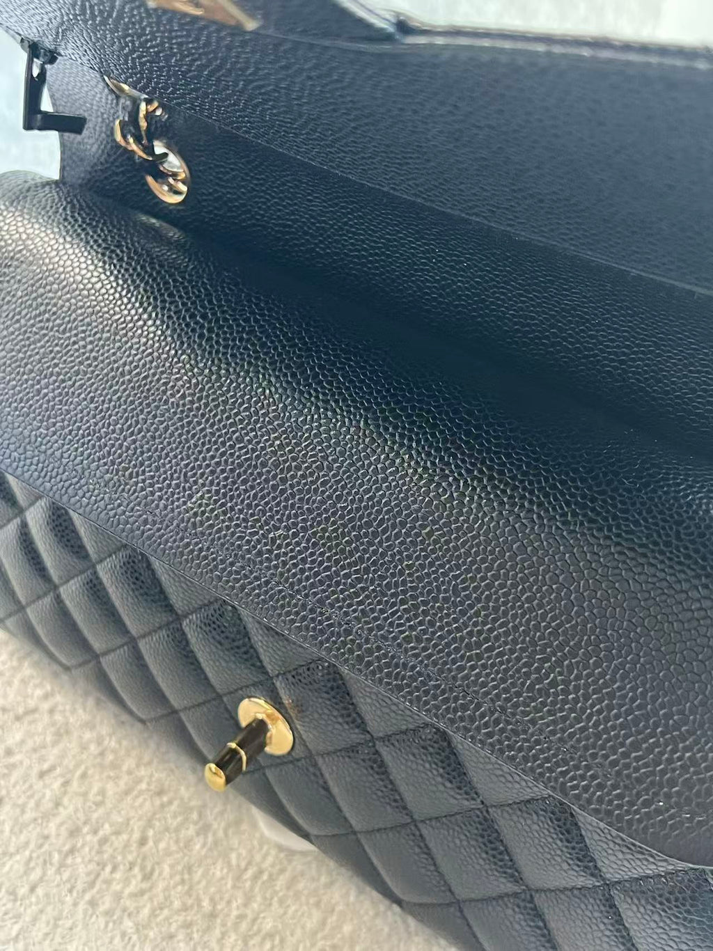 Chanel Timeless Classic Double Flap | Medium | Black Caviar | Gold Hardware | Microchip | Pre-Owned