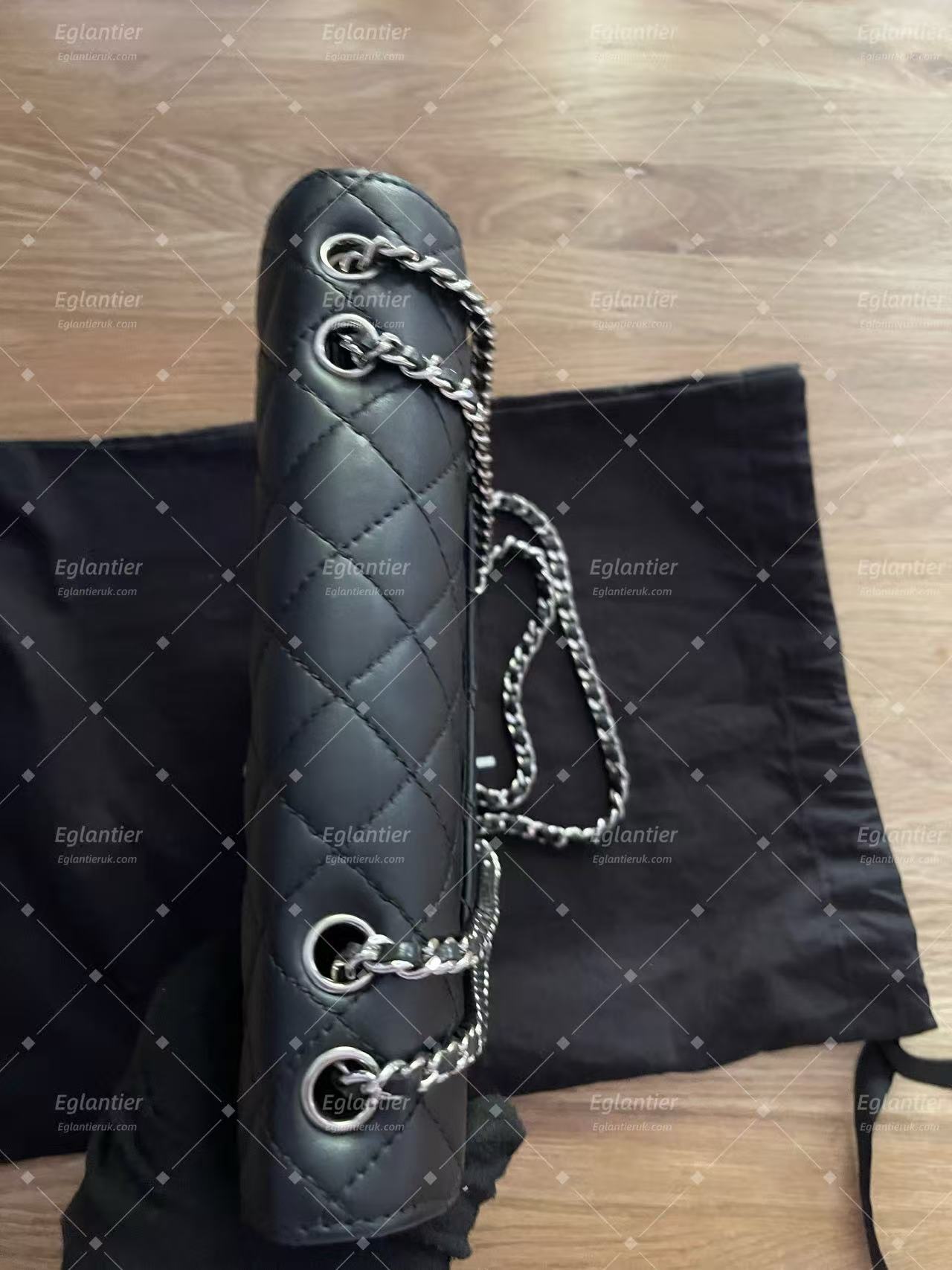 chanel black flap bag lambskin silver hardware