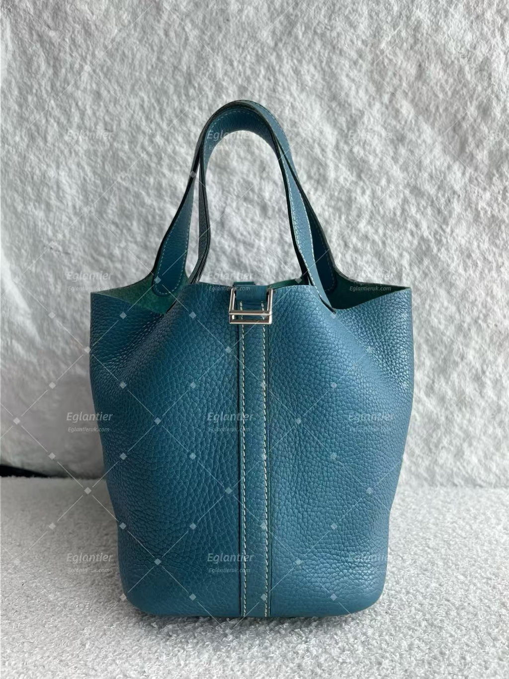 Hermès Picotin Lock 18 Blue Leather T Stamp Palladium Hardware| Authentic Pre-Owned