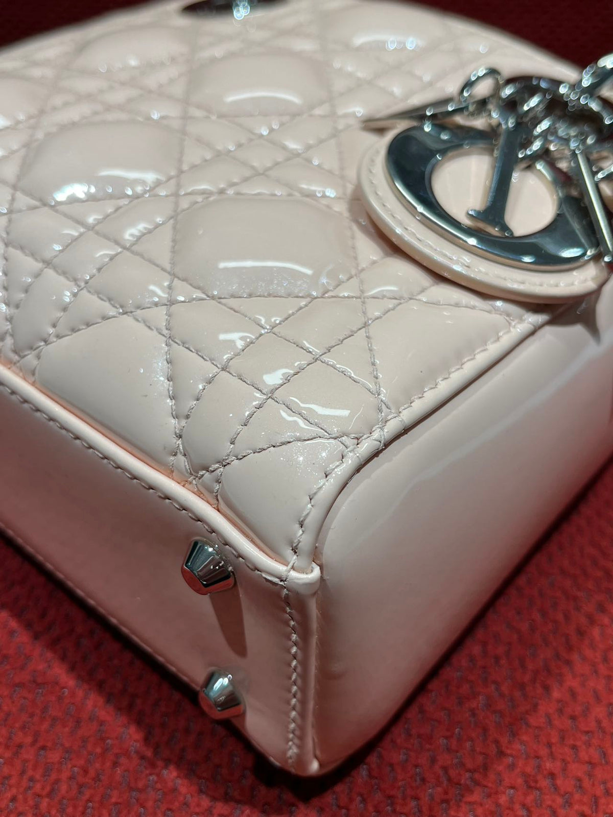 Lady dior mini pink patent leather