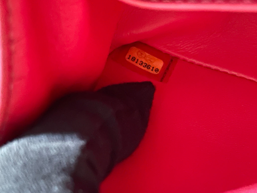 Chanel leboy small red caviar leather silver hardware