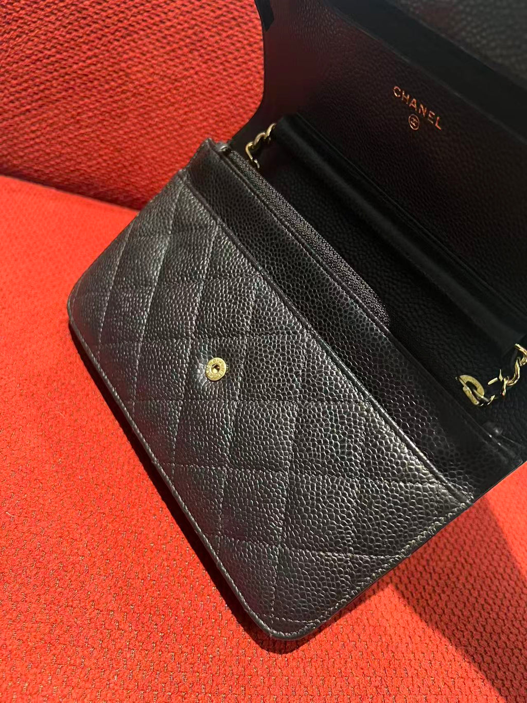 Chanel Timeless Wallet On Chain WOC caviar gold hardware