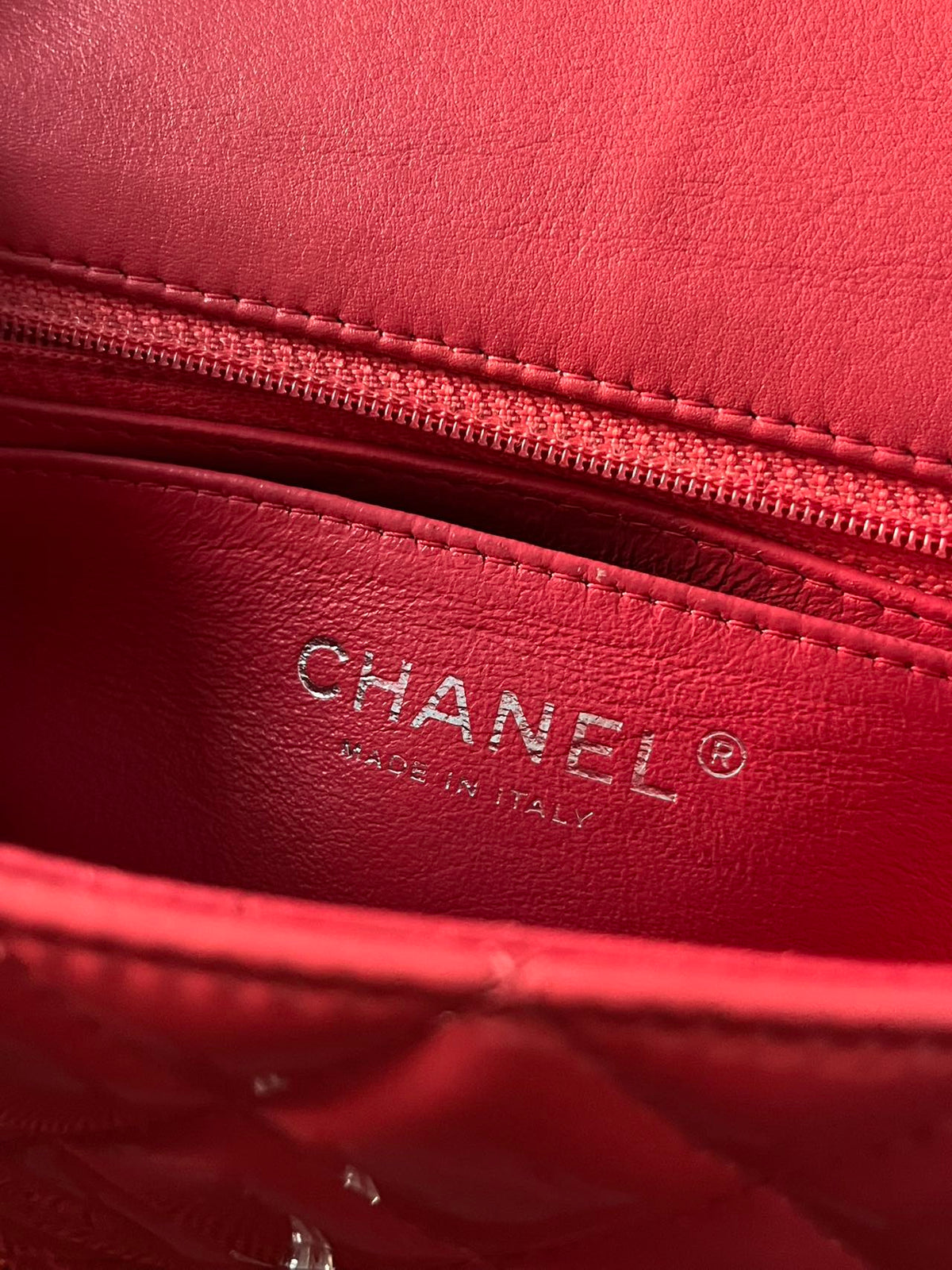 Chanel Timeless Classic flap mini rectangle patent pink