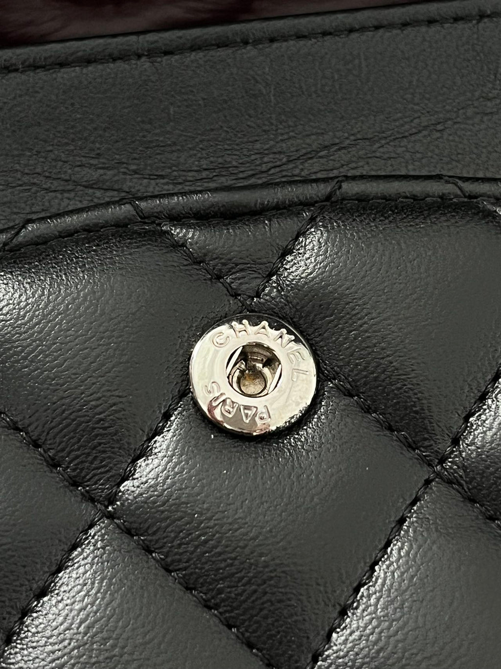 Chanel  Classic double flap bag lambskin black medium silver hardware