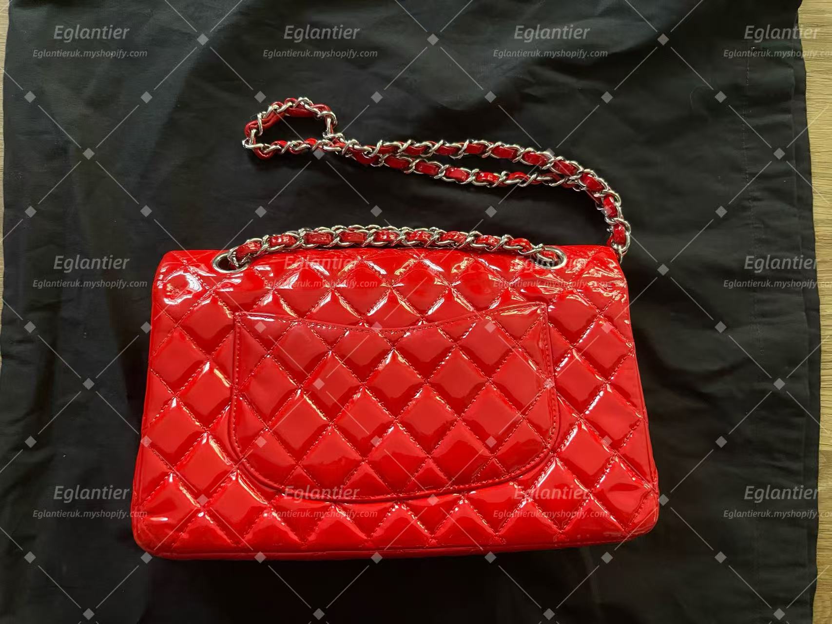Chanel Timeless Classic Double flap medium patent red