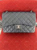 Chanel Timeless Classic double flap bag jumbo black caviar