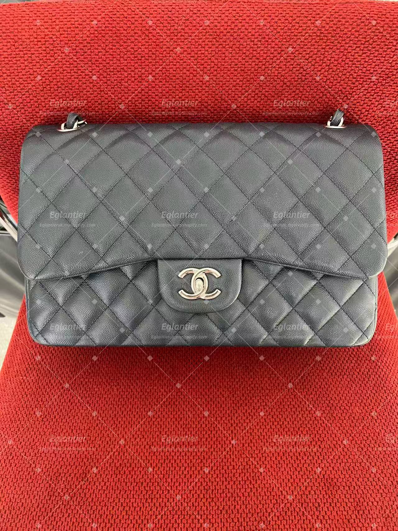 Chanel Timeless Classic double flap bag jumbo black caviar