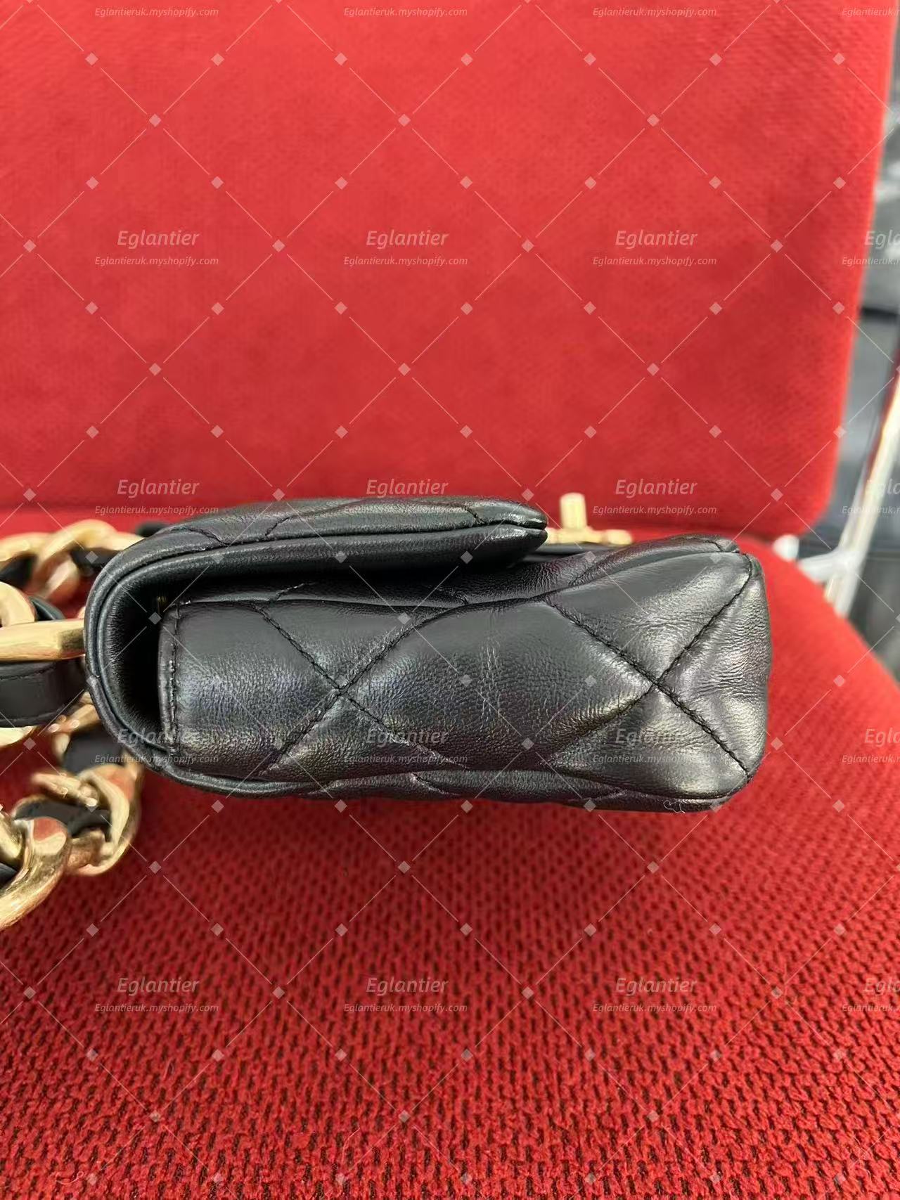Chanel mini square flap bag lambskin gold hardware
