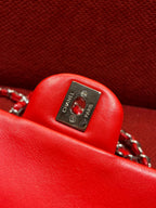 Chanel Timeless Classic flap mini rectangle patent red