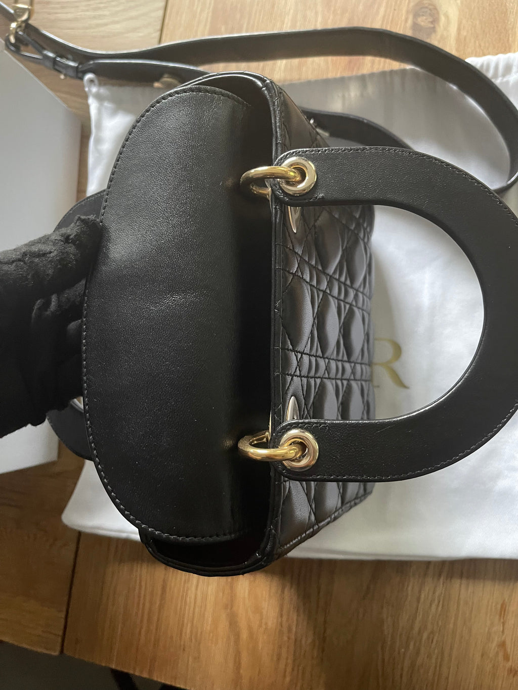 lady dior small black lambskin silver hardware