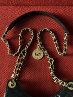 Chanel small hobo bag black crinkled calfskin gold hardware